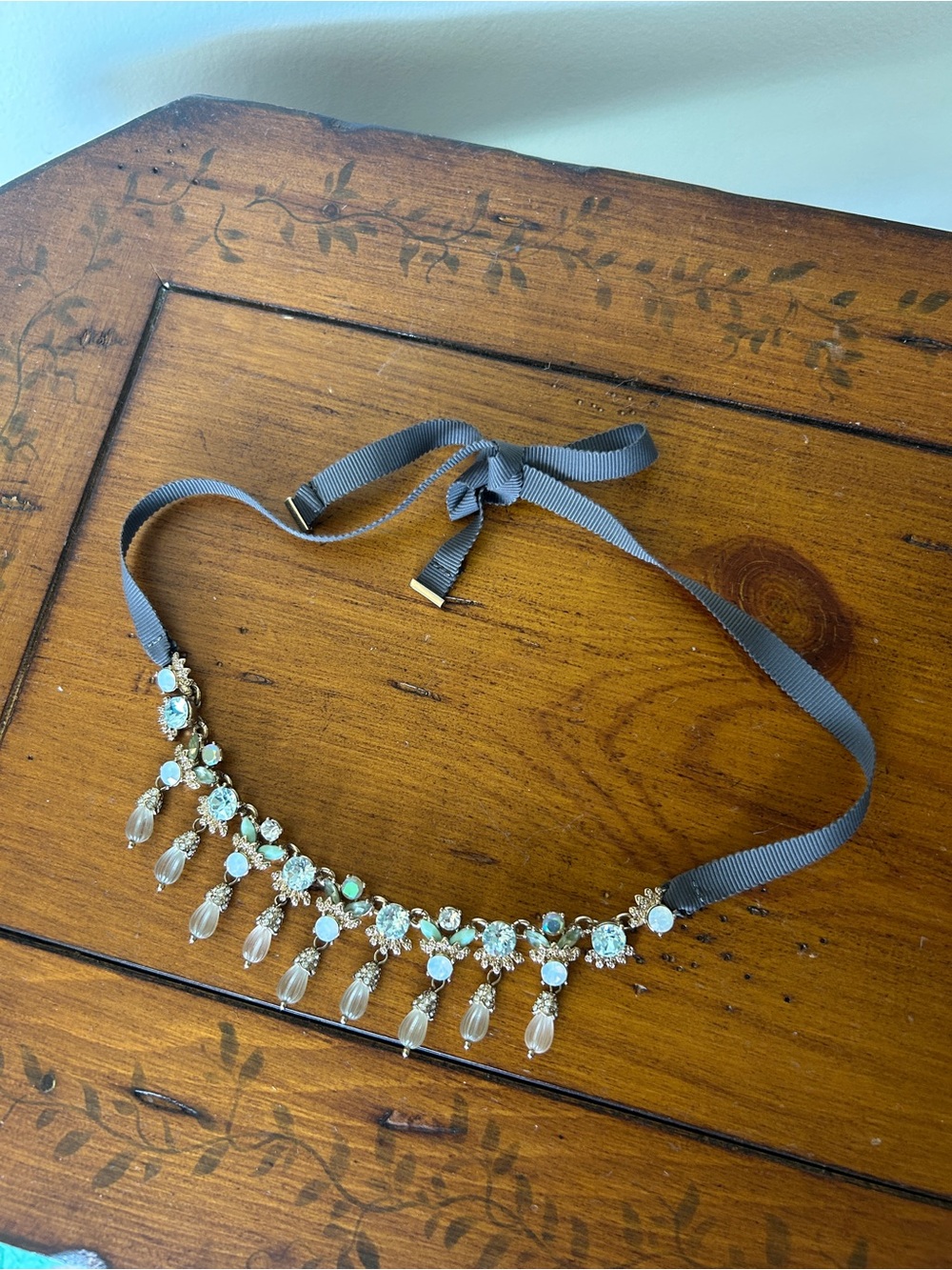 Marchesa Green Ribbon Adjustable Necklace